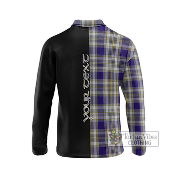 Livingstone Dress Tartan Long Sleeve Polo Shirt with Family Crest and Half Of Me Style