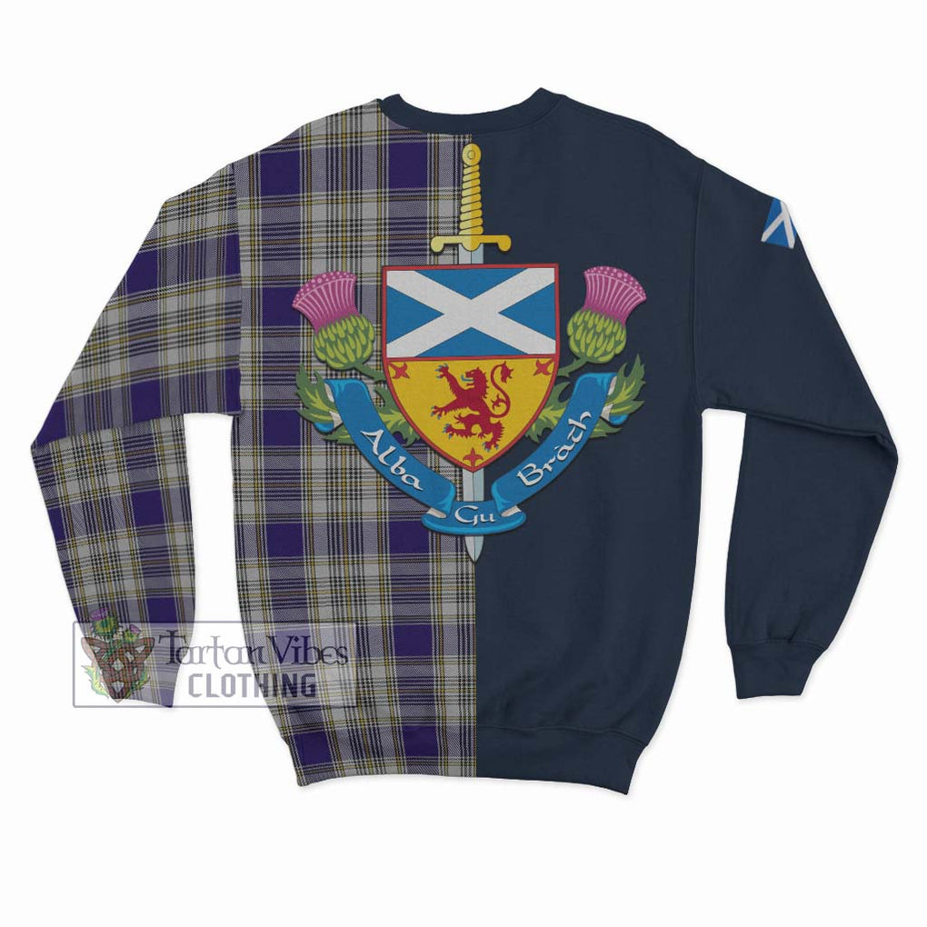 Tartan Vibes Clothing Livingstone Dress Tartan Sweatshirt with Scottish Lion Royal Arm Half Style