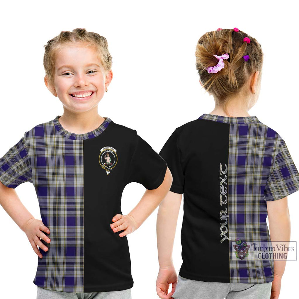 Livingstone Dress Tartan Kid T-Shirt with Family Crest and Half Of Me Style - Tartanvibesclothing Shop