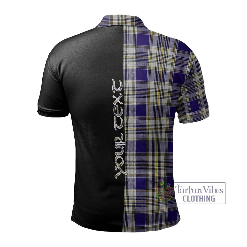 Livingstone Dress Tartan Polo Shirt with Family Crest and Half Of Me Style - Tartanvibesclothing Shop