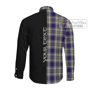 Livingstone Dress Tartan Long Sleeve Button Shirt with Family Crest and Half Of Me Style