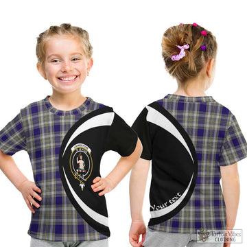 Livingstone Dress Tartan Kid T-Shirt with Family Crest Circle Style