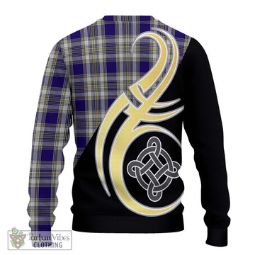 Livingstone Dress Tartan Ugly Sweater with Family Crest and Celtic Symbol Style