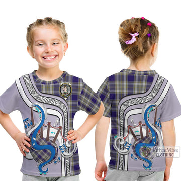 Livingstone Dress Tartan Kid T-Shirt with Epic Bagpipe Style