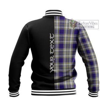 Livingstone Dress Tartan Baseball Jacket with Family Crest and Half Of Me Style