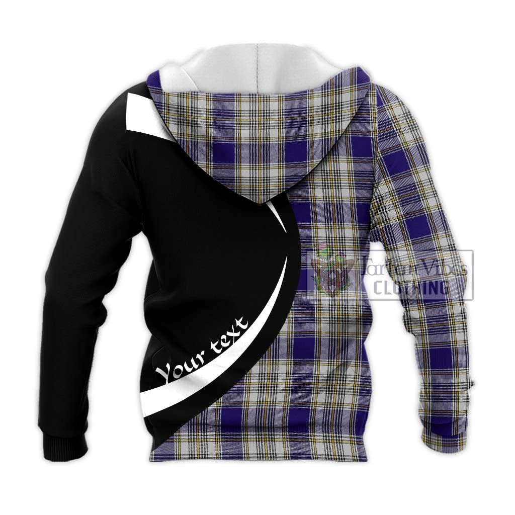 Livingstone Dress Tartan Knitted Hoodie with Family Crest Circle Style - Tartan Vibes Clothing