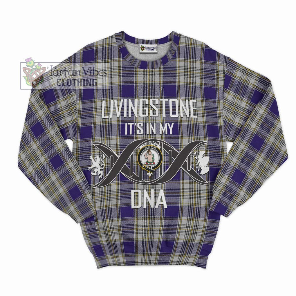 Livingstone Dress Tartan Sweatshirt with Family Crest DNA In Me Style - Tartanvibesclothing Shop