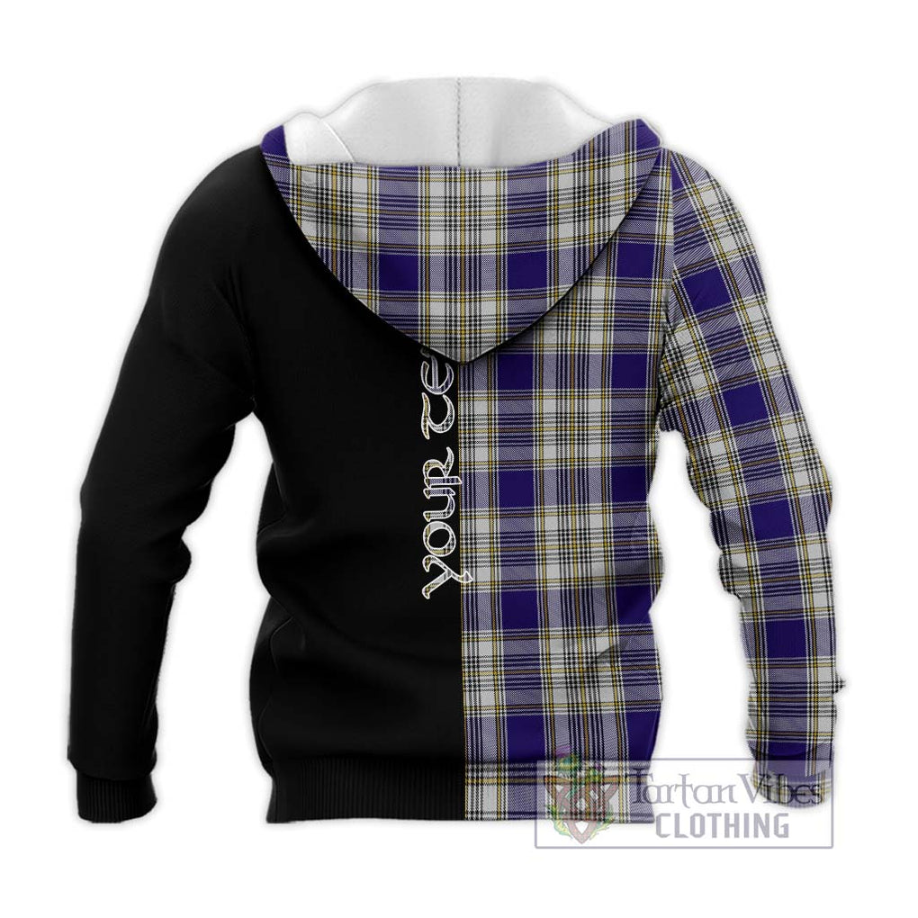 Livingstone Dress Tartan Knitted Hoodie with Family Crest and Half Of Me Style - Tartanvibesclothing Shop