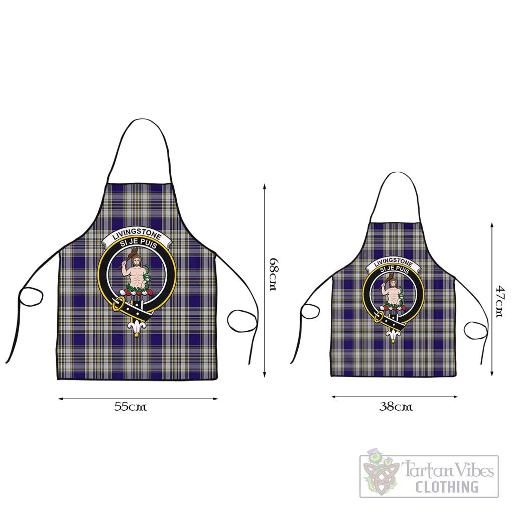 Livingstone Dress Tartan Apron with Family Crest Black L 55x68 cm - Tartan Vibes Clothing