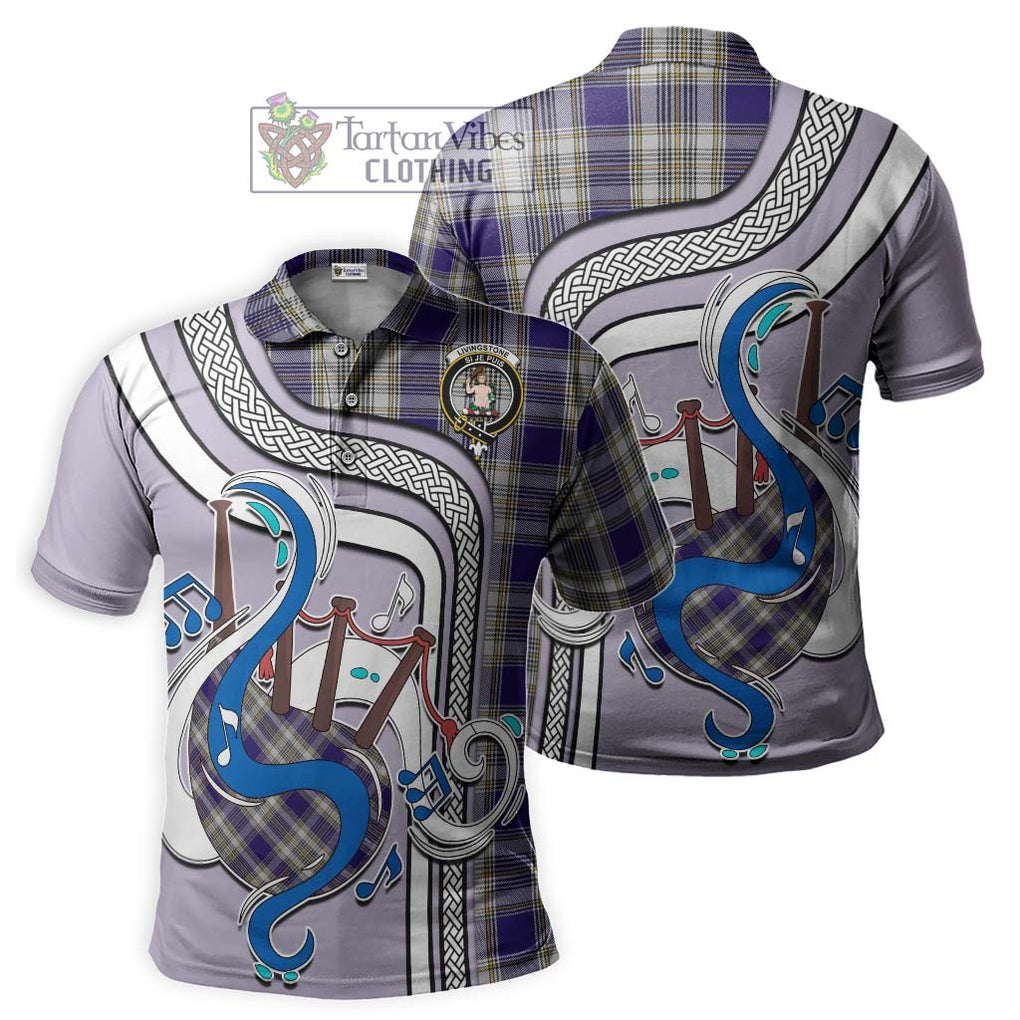 Tartan Vibes Clothing Livingstone Dress Tartan Polo Shirt with Epic Bagpipe Style