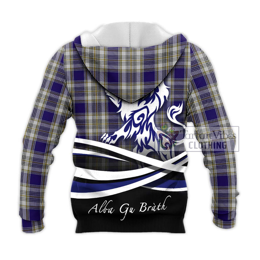 Livingstone Dress Tartan Knitted Hoodie with Alba Gu Brath Regal Lion Emblem - Tartanvibesclothing Shop