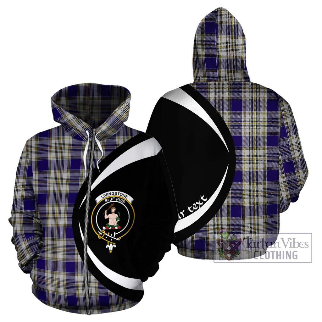 Tartan Vibes Clothing Livingstone Dress Tartan Hoodie with Family Crest Circle Style