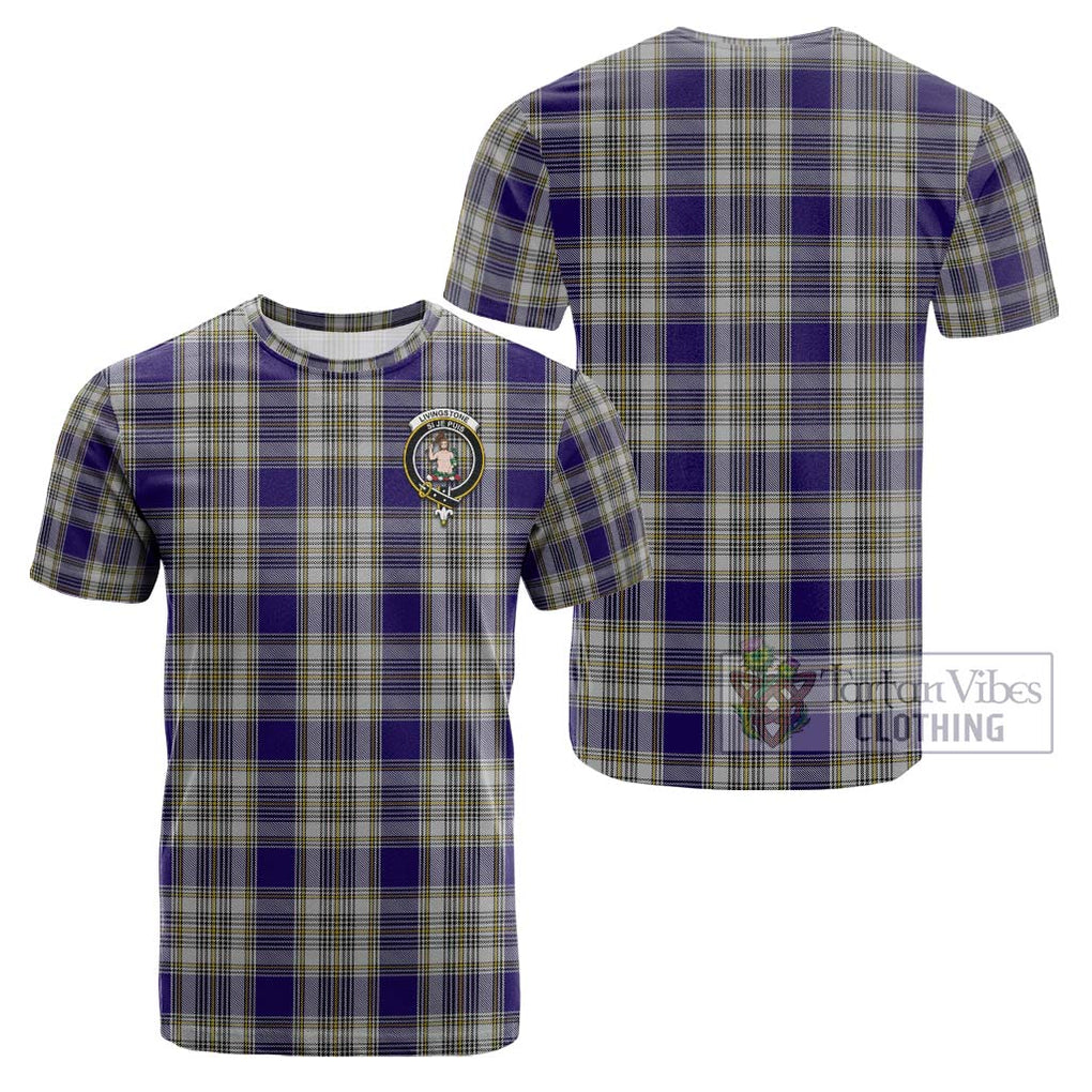 Livingstone Dress Tartan Cotton T-Shirt with Family Crest Kid's Shirt - Tartanvibesclothing Shop