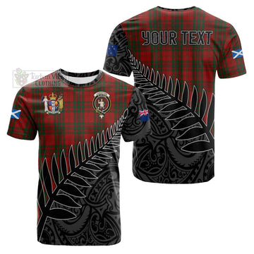 Livingstone (Livingston) Crest Tartan Cotton T-shirt with New Zealand Silver Fern Half Style