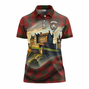 Livingstone (Livingston) Tartan Family Crest Women's Polo Shirt with Scottish Ancient Castle Style