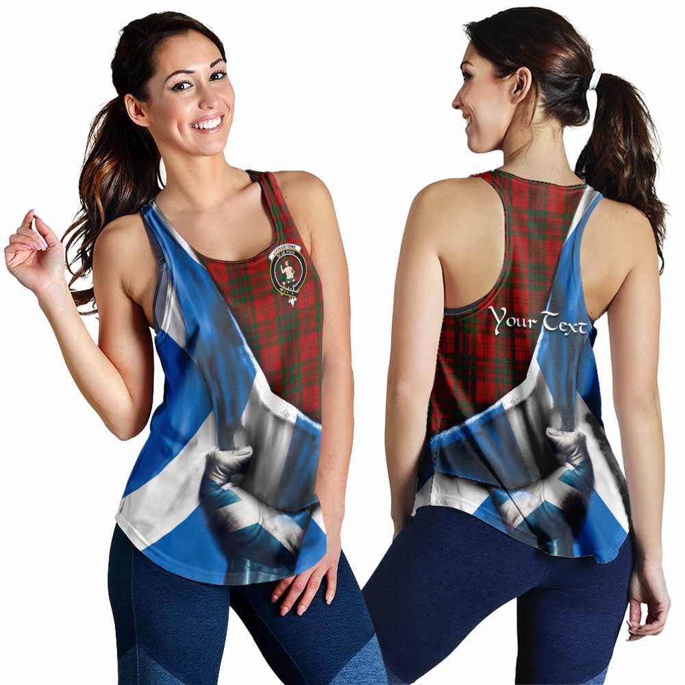 Tartan Vibes Clothing Livingstone (Livingston) Tartan Women's Racerback Tanks with Family Crest Scotland Patriotic Style