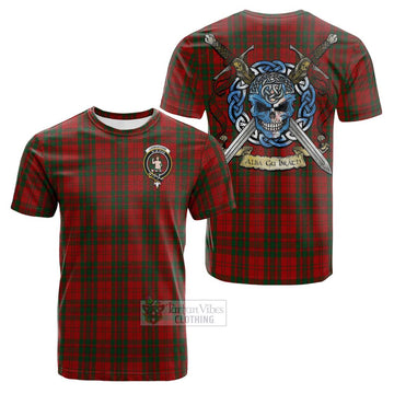 Livingstone (Livingston) Tartan Cotton T-shirt with Family Crest Celtic Skull Style