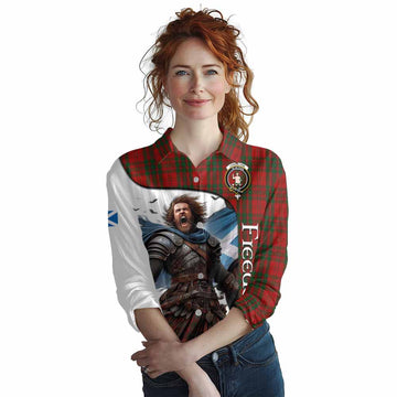 Livingstone (Livingston) Crest Tartan Women's Casual Shirt Inspired by the Freedom of Scottish Warrior