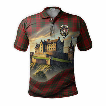 Livingstone (Livingston) Tartan Family Crest Polo Shirt with Scottish Ancient Castle Style