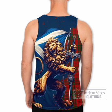 Livingstone (Livingston) Tartan Family Crest Men's Tank Top with Scottish Majestic Lion