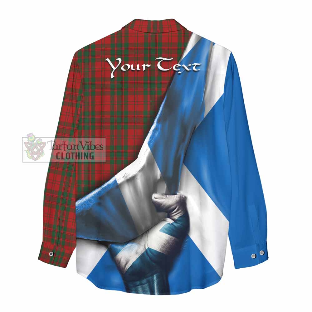 Tartan Vibes Clothing Livingstone (Livingston) Tartan Women's Casual Shirt with Family Crest Scotland Patriotic Style