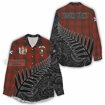 Livingstone (Livingston) Crest Tartan Women's Casual Shirt with New Zealand Silver Fern Half Style