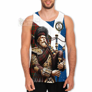 Livingstone (Livingston) Tartan Men's Tank Top with Family Crest Scottish Bagpiper Vibes