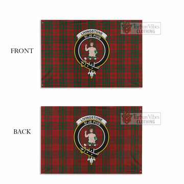 Livingstone (Livingston) Tartan House Flag with Family Crest