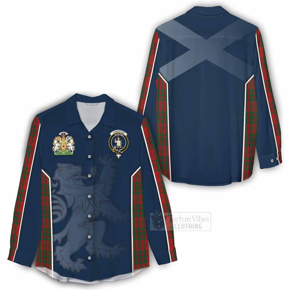 Tartan Vibes Clothing Livingstone (Livingston) Tartan Women's Casual Shirt with Family Crest and Lion Rampant Vibes Sport Style