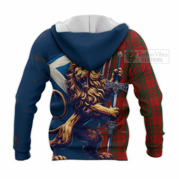 Livingstone (Livingston) Tartan Family Crest Knitted Hoodie with Scottish Majestic Lion