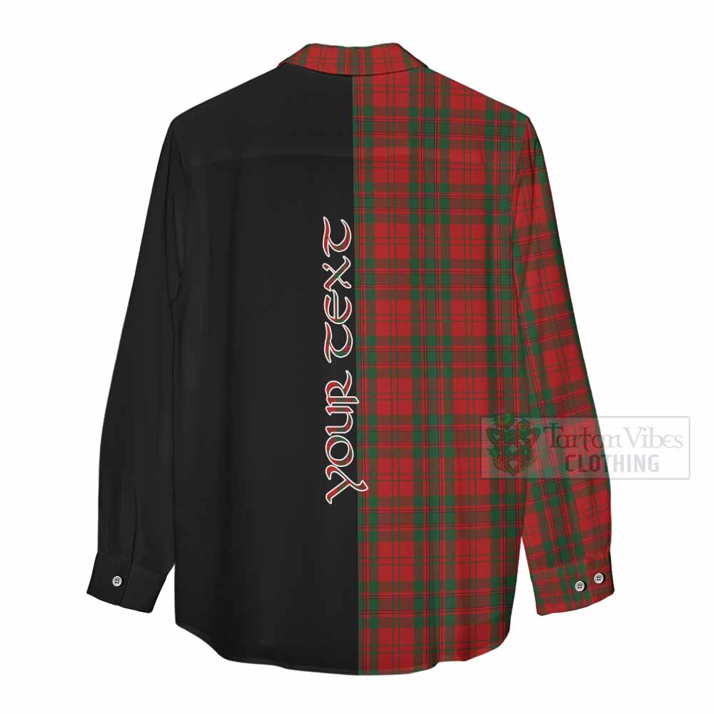 Tartan Vibes Clothing Livingstone (Livingston) Tartan Women's Casual Shirt with Family Crest and Half Of Me Style