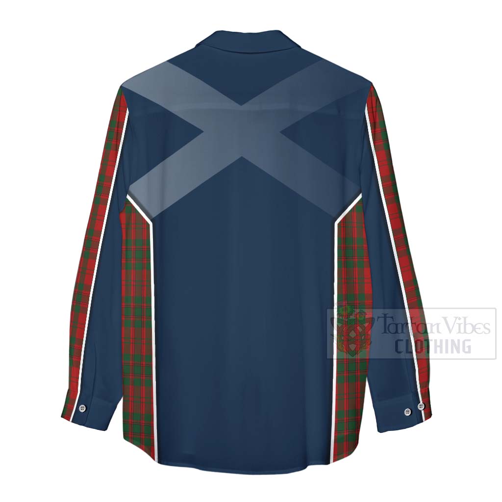 Tartan Vibes Clothing Livingstone (Livingston) Tartan Women's Casual Shirt with Family Crest and Scottish Thistle Vibes Sport Style