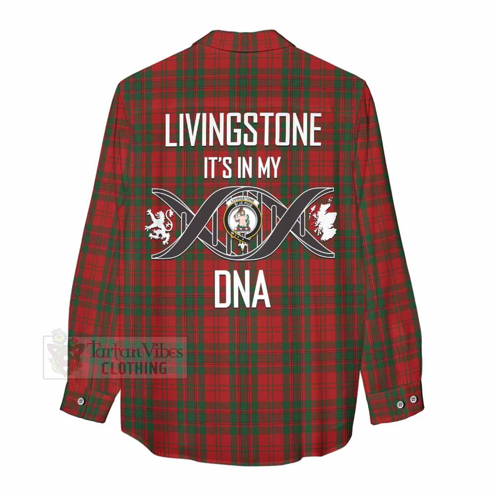 Tartan Vibes Clothing Livingstone (Livingston) Tartan Women's Casual Shirt with Family Crest DNA In Me Style