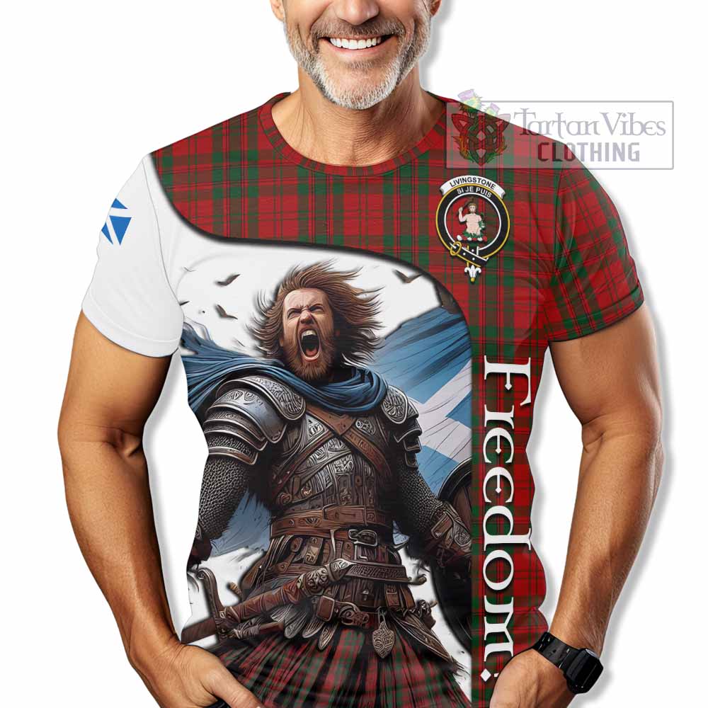 Livingstone (Livingston) Crest Tartan T-Shirt Inspired by the Freedom of Scottish Warrior