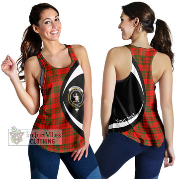 Livingstone Modern Tartan Women's Racerback Tanks with Family Crest Circle Style