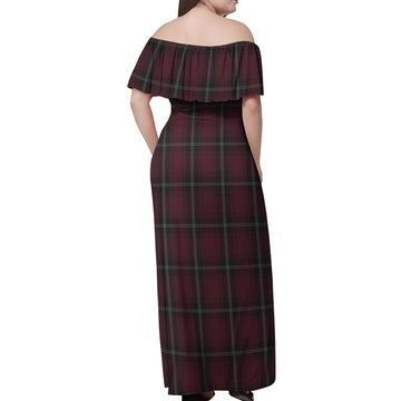 Llewellen of Wales Tartan Off Shoulder Long Dress