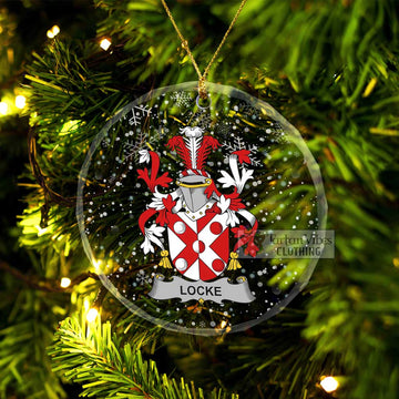 Locke Irish Clan Christmas Glass Ornament with Coat of Arms