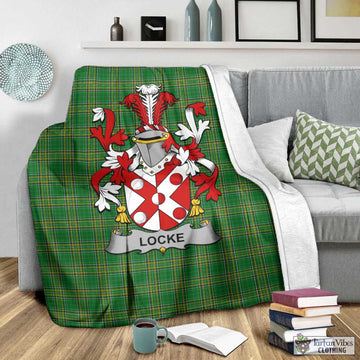 Locke Irish Clan Tartan Blanket with Coat of Arms