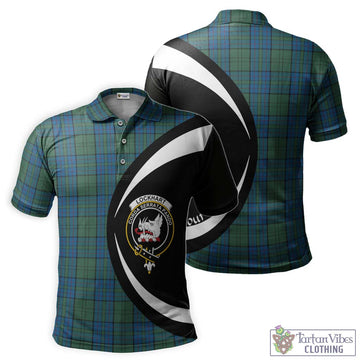 Lockhart Tartan Men's Polo Shirt with Family Crest Circle Style