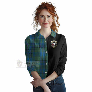 Lockhart Tartan Women's Casual Shirt with Family Crest and Half Of Me Style