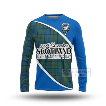 Lockhart Family Crest Tartan Long Sleeve T-Shirt Celebrate Saint Andrew's Day in Style Unisex - Tartan Vibes Clothing
