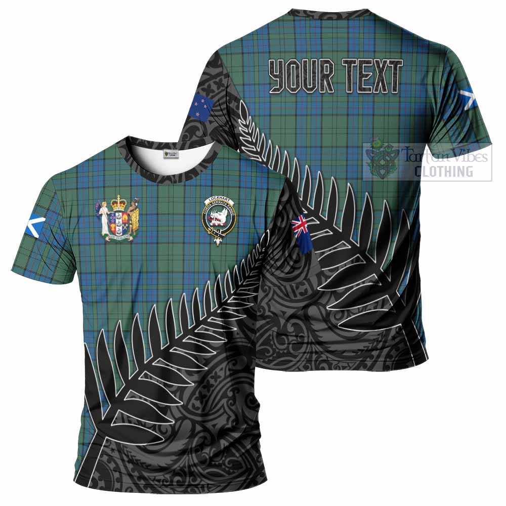 Tartan Vibes Clothing Lockhart Crest Tartan T-Shirt with New Zealand Silver Fern Half Style