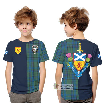 Lockhart Tartan Kid T-Shirt Alba with Scottish Lion Royal Arm Half Style