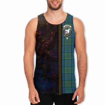 Lockhart Tartan Family Crest Men's Tank Top Alba Gu Brath Be Brave Lion Ancient Style Men - Tartan Vibes Clothing
