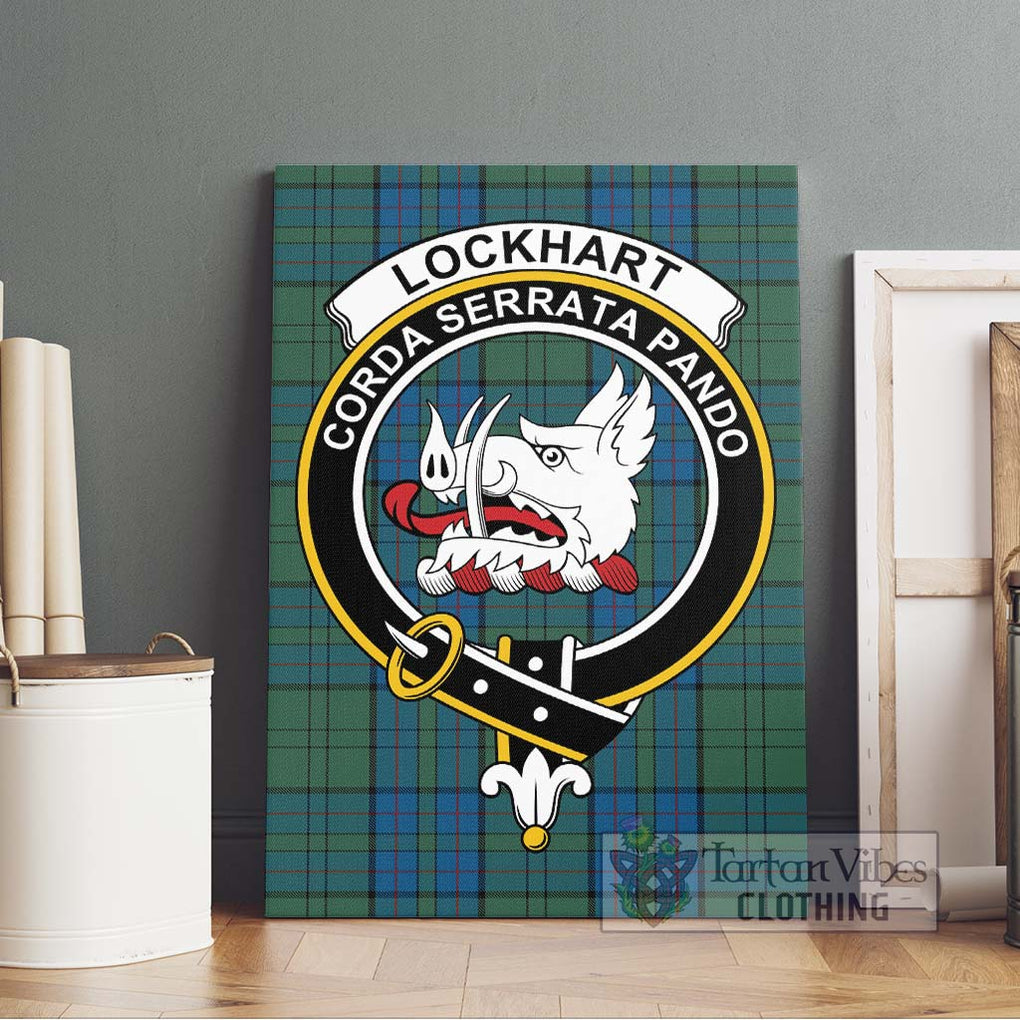 Lockhart Tartan Canvas Print Wall Art with Family Crest Without Frame - Tartan Vibes Clothing