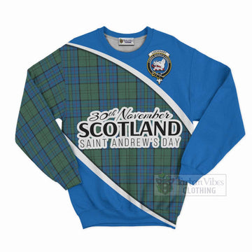 Lockhart Family Crest Tartan Sweatshirt Celebrate Saint Andrew's Day in Style