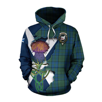 Lockhart Tartan Family Crest Cotton Hoodie Scottish Thistle Celtic Inspired Pullover Hoodie XS - Tartan Vibes Clothing