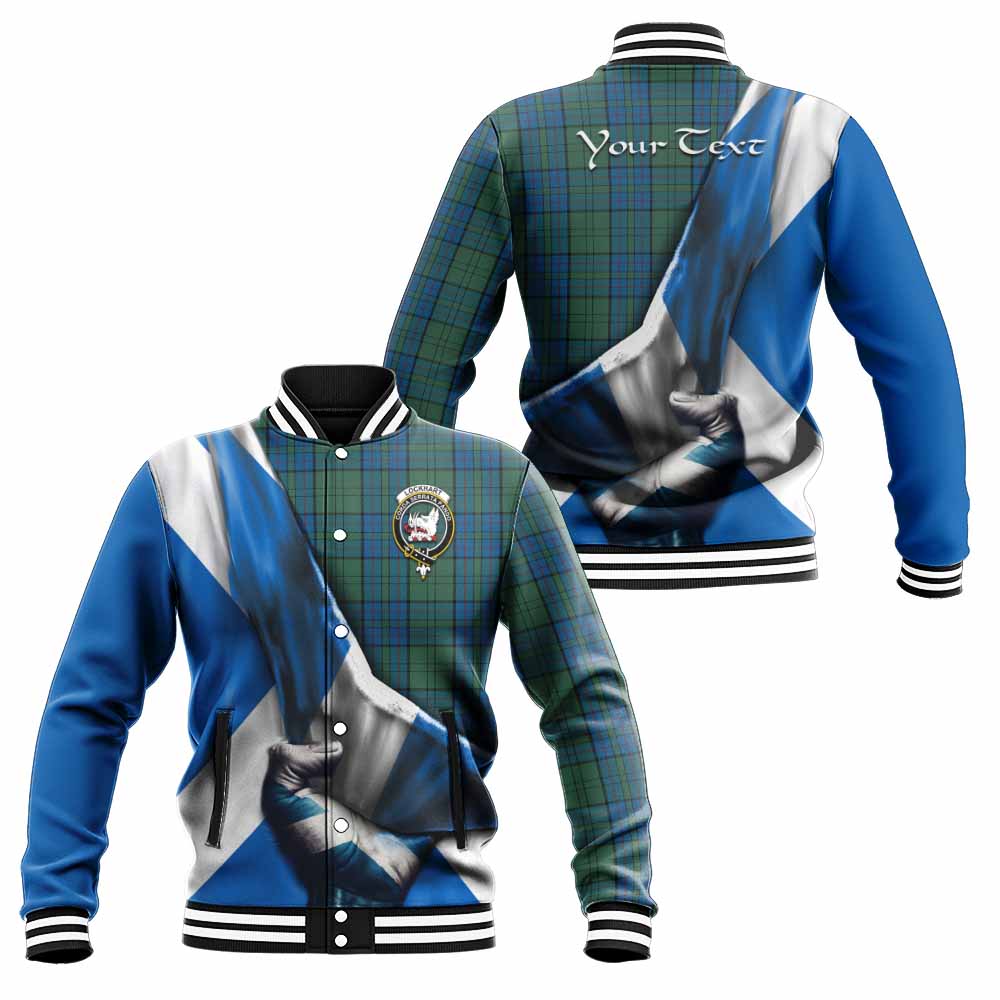 Lockhart Tartan Baseball Jacket with Family Crest Scotland Patriotic Style Unisex - Tartan Vibes Clothing
