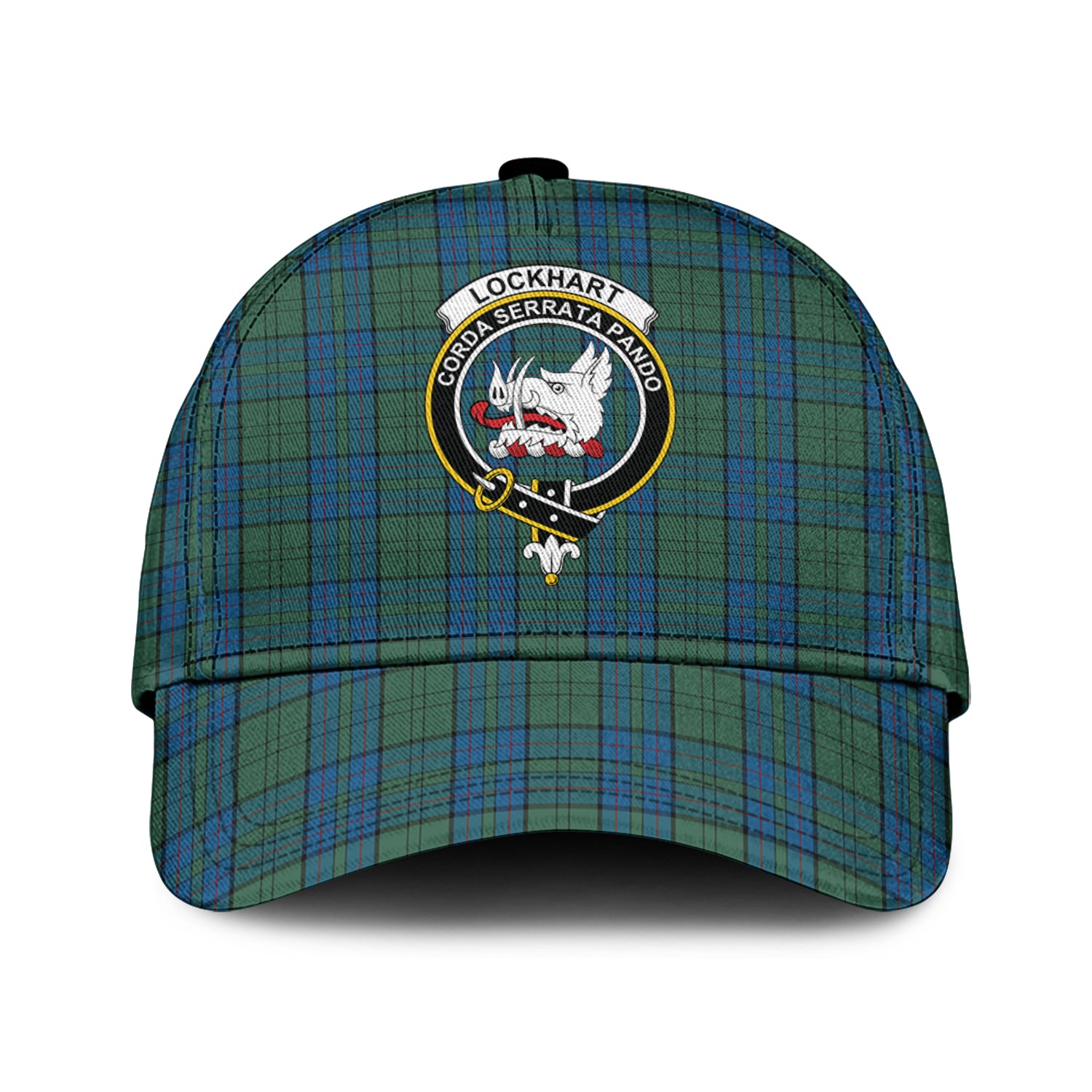 Lockhart Tartan Classic Cap with Family Crest Classic Cap Universal Fit - Tartan Vibes Clothing