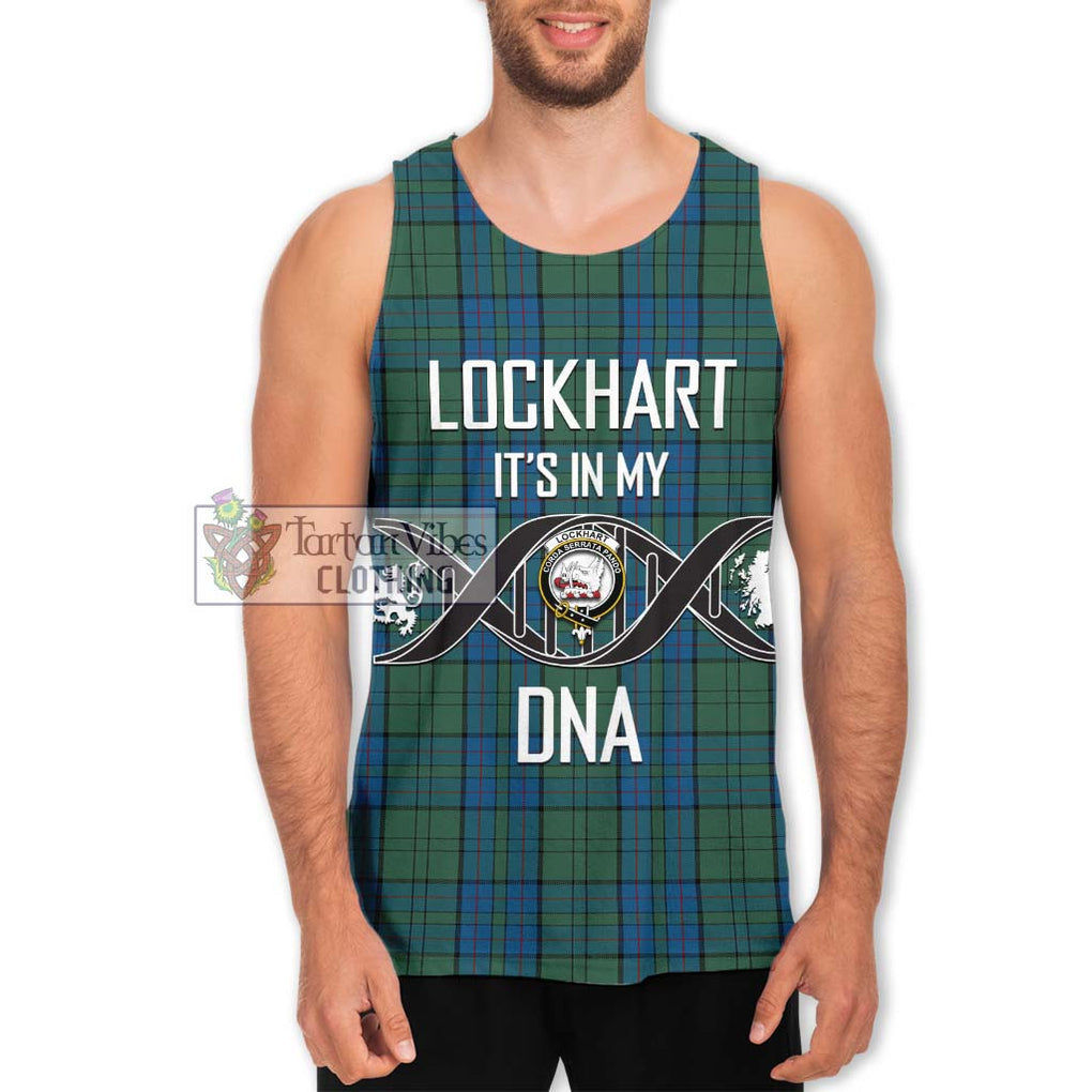 Lockhart Tartan Men's Tank Top with Family Crest DNA In Me Style Men - Tartanvibesclothing Shop